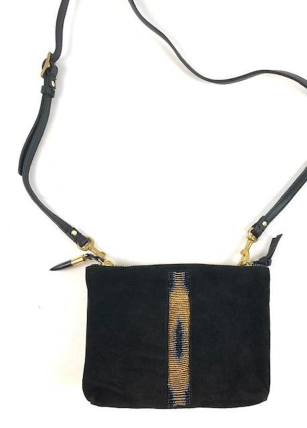 Kempton & Co Kibera Beaded Nottingham Crossbody - black