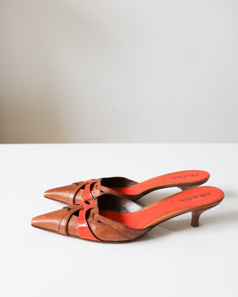 Prada Leather Mules, Size 37 | Garmentory
