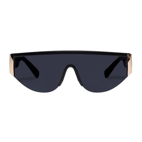 New! Le Specs Viper Black Sunglasses NWT La Specs Viper Shield Black Gold/Dark Gray 130-17-140  main image 4
