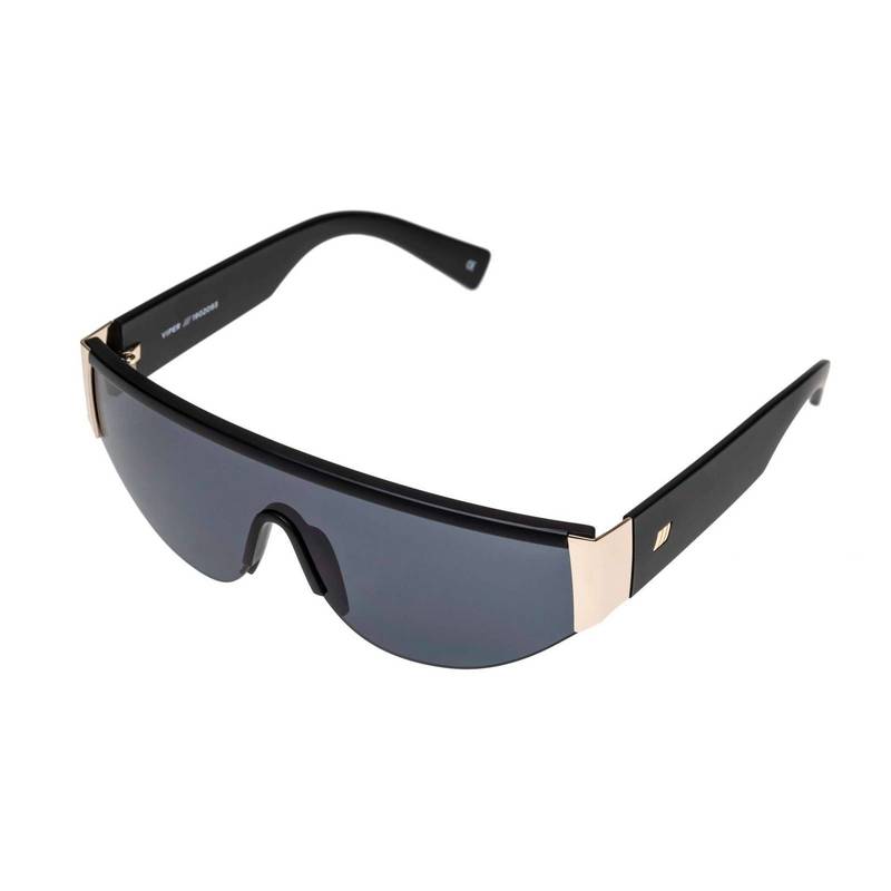 New! Le Specs Viper Black Sunglasses NWT La Specs Viper Shield Black Gold/Dark Gray 130-17-140  main image 3