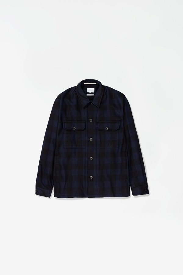 Norse Projects Kyle Wool Overshirt - Dark Navy | Garmentory