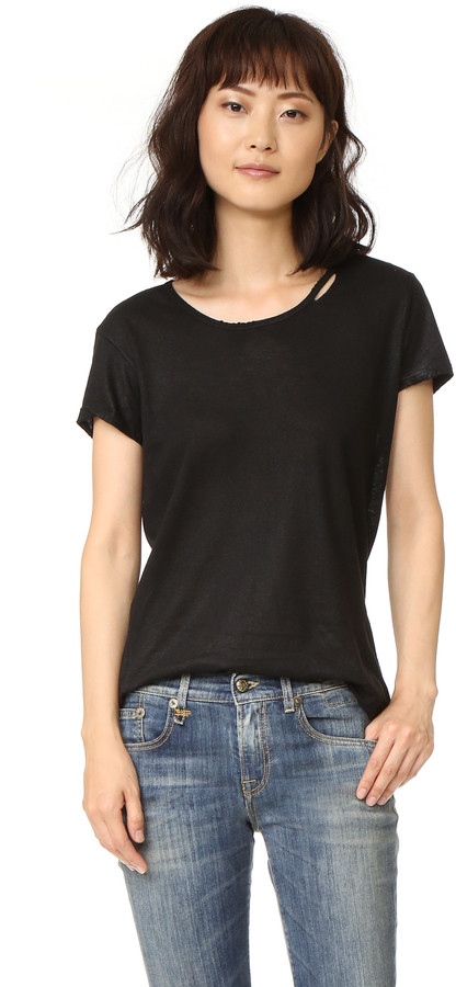 RtA 'Nicola' Coated Distressed Tee RtA 'Nicola' Coated Distressed Tee