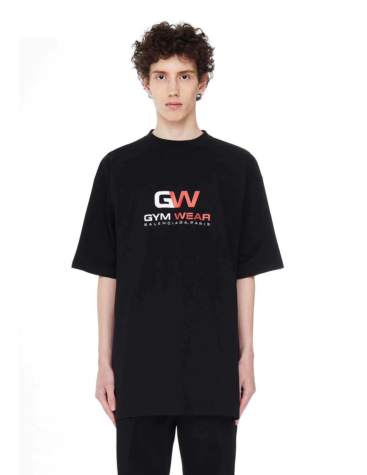 8月限定セール　最安値BALENCIAGA GYM WEAR Tシャツ ブラック Balenciaga-Black-Gym-Wear-T-