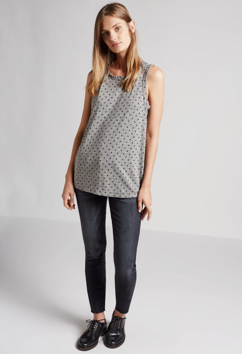 Current Elliott Polka Dot Muscle Tee Current Elliott Polka Dot Muscle Tee