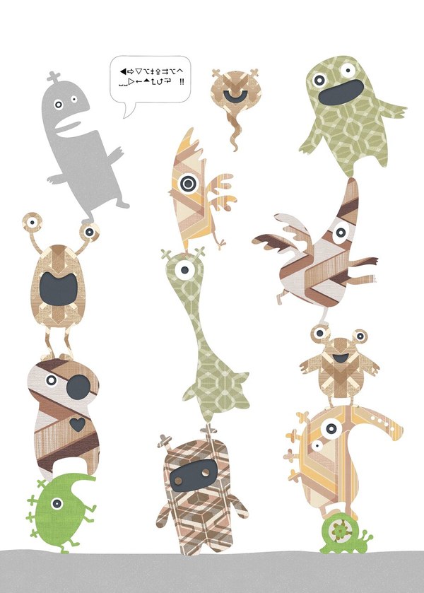 Inke STACK-O-MONSTERS WALL PRINT Inke STACK-O-MONSTERS WALL PRINT