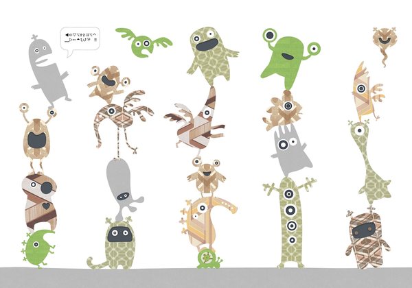 Inke STACK-O-MONSTERS WALL PRINT Inke STACK-O-MONSTERS WALL PRINT