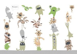 Inke STACK-O-MONSTERS WALL PRINT Inke STACK-O-MONSTERS WALL PRINT