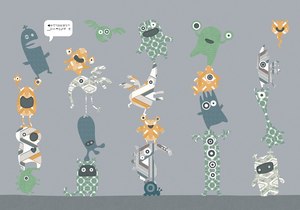 Inke STACK-O-MONSTERS WALL PRINT - ORANGE Inke STACK-O-MONSTERS WALL PRINT - ORANGE