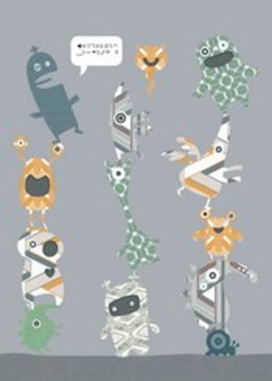 Inke STACK-O-MONSTERS WALL PRINT - ORANGE Inke STACK-O-MONSTERS WALL PRINT - ORANGE
