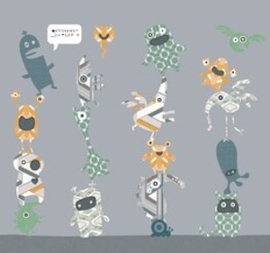 Inke STACK-O-MONSTERS WALL PRINT - ORANGE Inke STACK-O-MONSTERS WALL PRINT - ORANGE