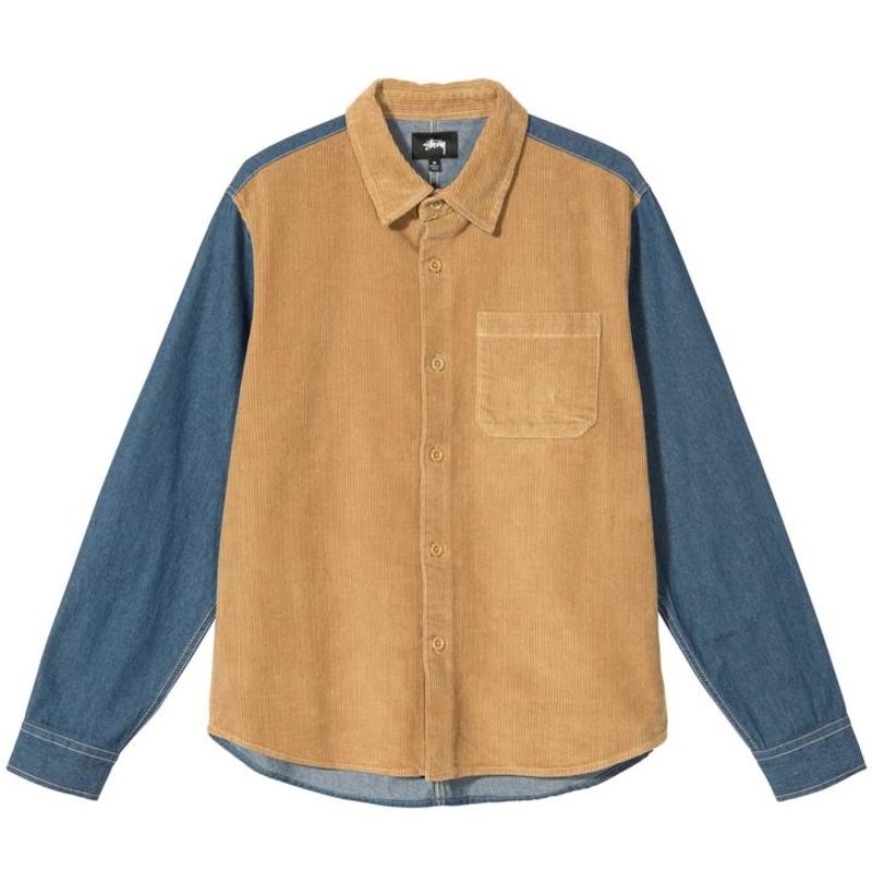 トップス stussy Cord Denim Mix Shirt L Stussy Cord Denim Mix Shirt | Garmentory