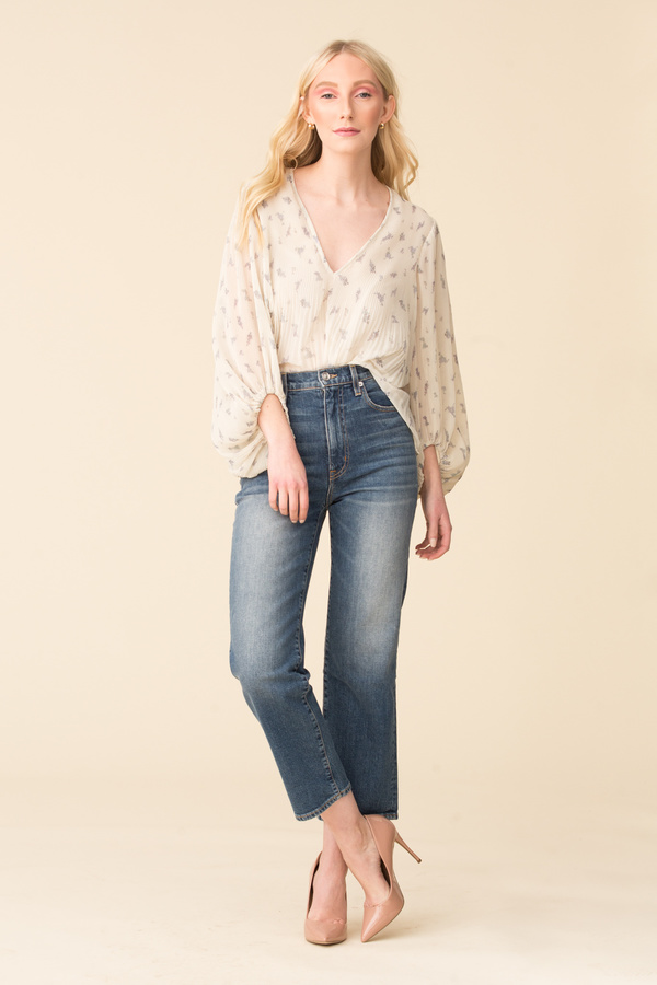Ganni Pleated Georgette Blouse | Garmentory