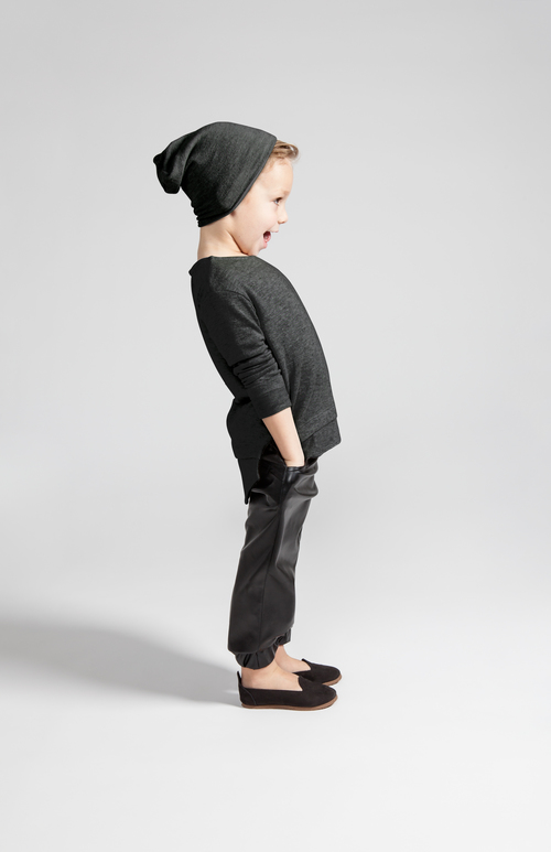 OMAMImini Charcoal Kids Soft-knit Long Sleeve Tee OMAMImini Charcoal Kids Soft-knit Long Sleeve Tee