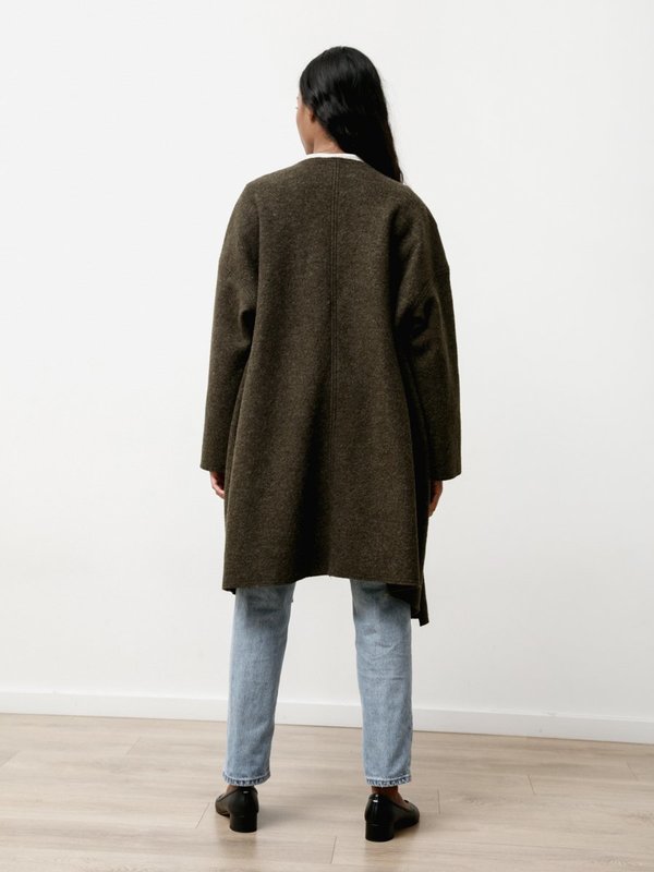 Priory Ura Boiled Wool Coat - Heather Green Priory Ura Boiled Wool Coat - Heather Green
