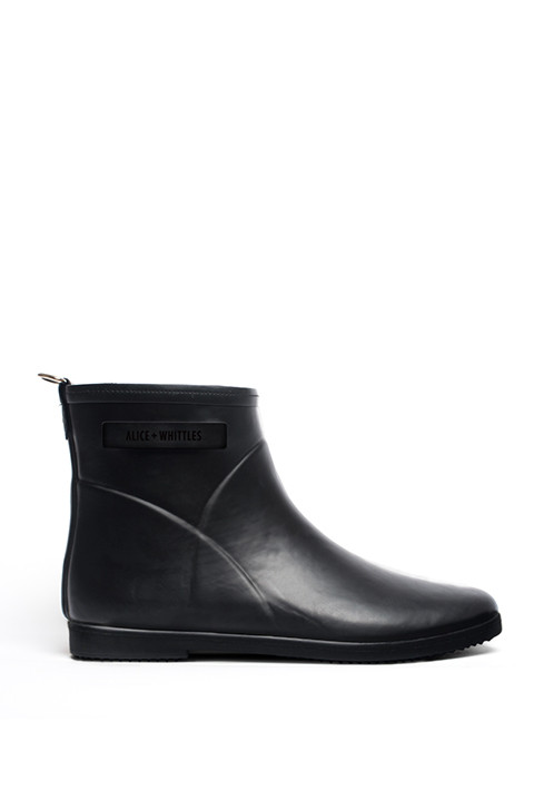 Ankle Rain Boot in Black on Black by Alice + Whittles Ankle Rain Boot in Black on Black by Alice + Whittles