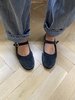 Tidy Street General Store Drogheria Crivellini Velvet Mary Janes - Ash - Thumbnail 2