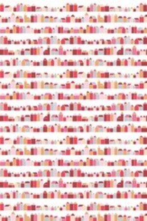 Inke HOUSES WALL PRINT - RED Inke HOUSES WALL PRINT - RED