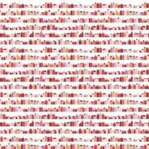 Inke HOUSES WALL PRINT - RED Inke HOUSES WALL PRINT - RED