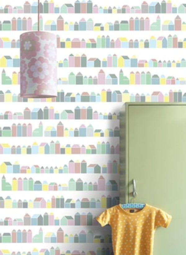 Inke HOUSES PASTEL WALL PRINT Inke HOUSES PASTEL WALL PRINT