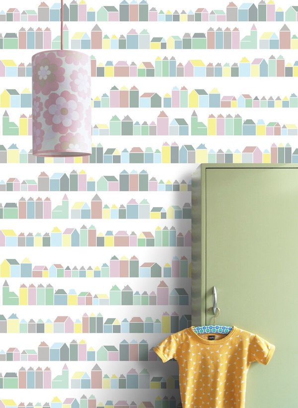 Inke HOUSES PASTEL WALL PRINT Inke HOUSES PASTEL WALL PRINT