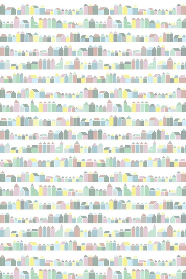 Inke HOUSES PASTEL WALL PRINT Inke HOUSES PASTEL WALL PRINT