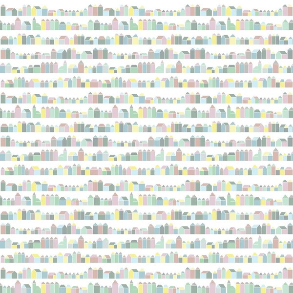 Inke HOUSES PASTEL WALL PRINT Inke HOUSES PASTEL WALL PRINT