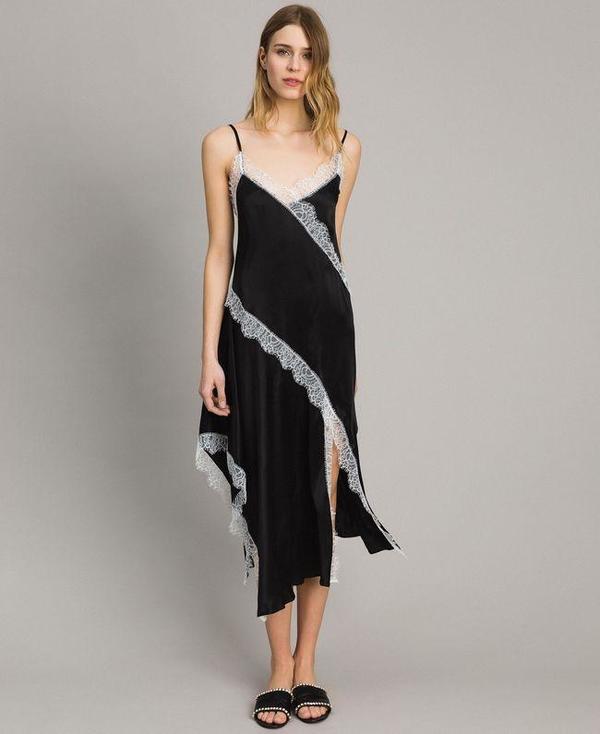 Twinset Valentina Slip Dress - Black/white | Garmentory