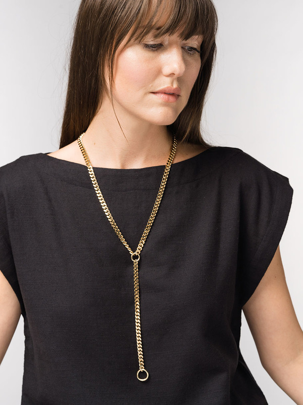 Tribe Alive Curb Chain Y-Shape Necklace - 18K Gold Tribe Alive Curb Chain Y-Shape Necklace - 18K Gold
