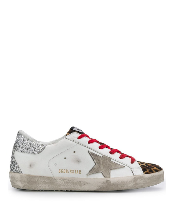 golden goose white silver glitter