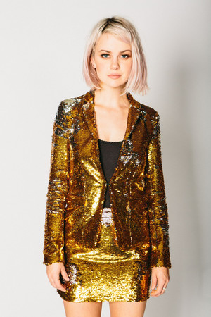 gold glitter suit jacket
