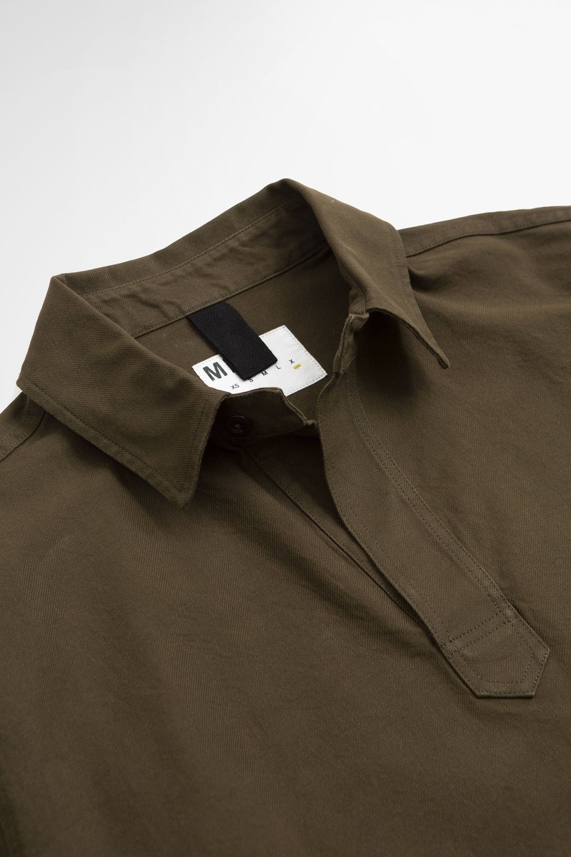 トップス MARGARET HOWELL RAMIE COTTON POLO Margaret Howell Pull on polo workwear cotton Pull on polo