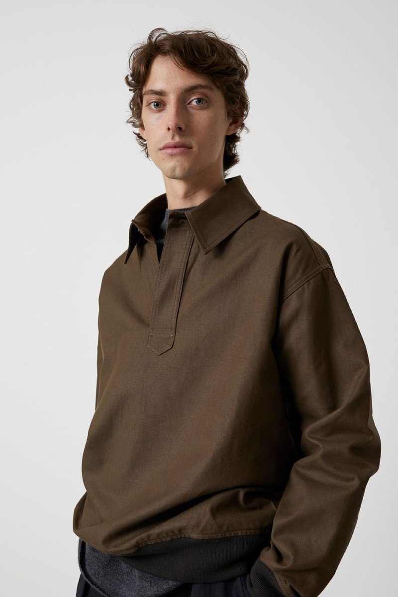 トップス MARGARET HOWELL RAMIE COTTON POLO Margaret Howell Pull on polo workwear cotton Pull on polo