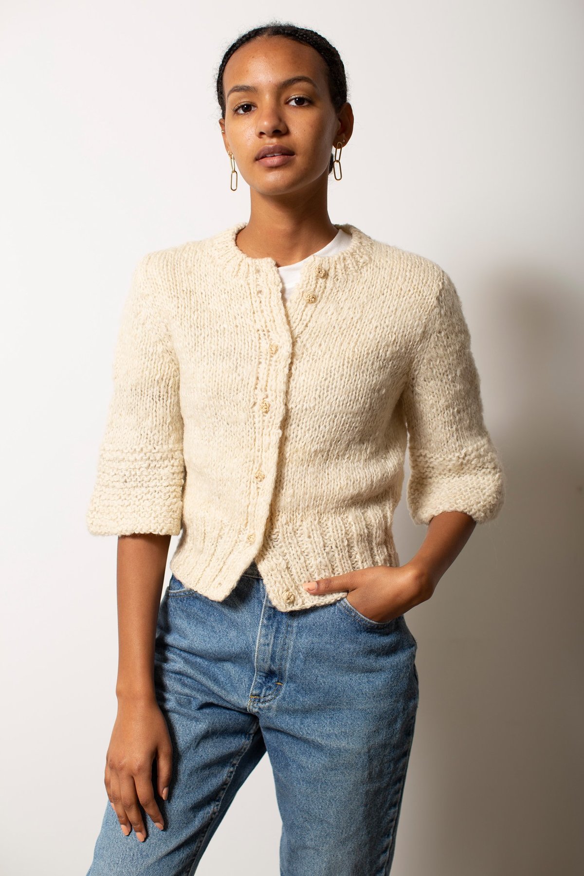 Vintage Bell Sleeve Cardigan - Ivory | Garmentory