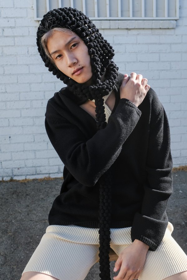 Judy Turner Wool Knit David Pullover - Black