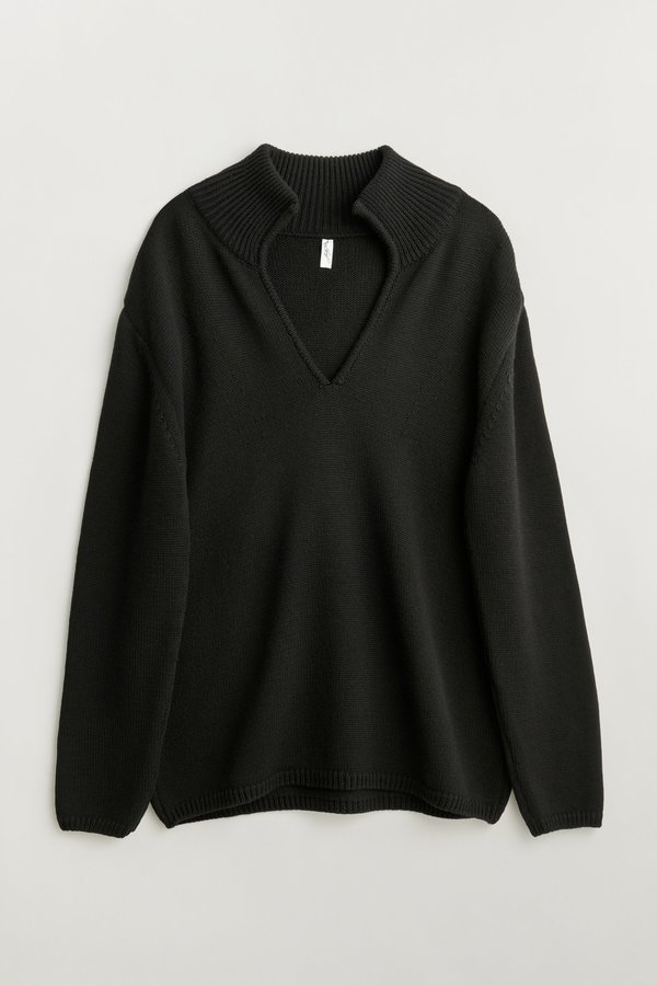 Judy Turner Wool Knit David Pullover - Black