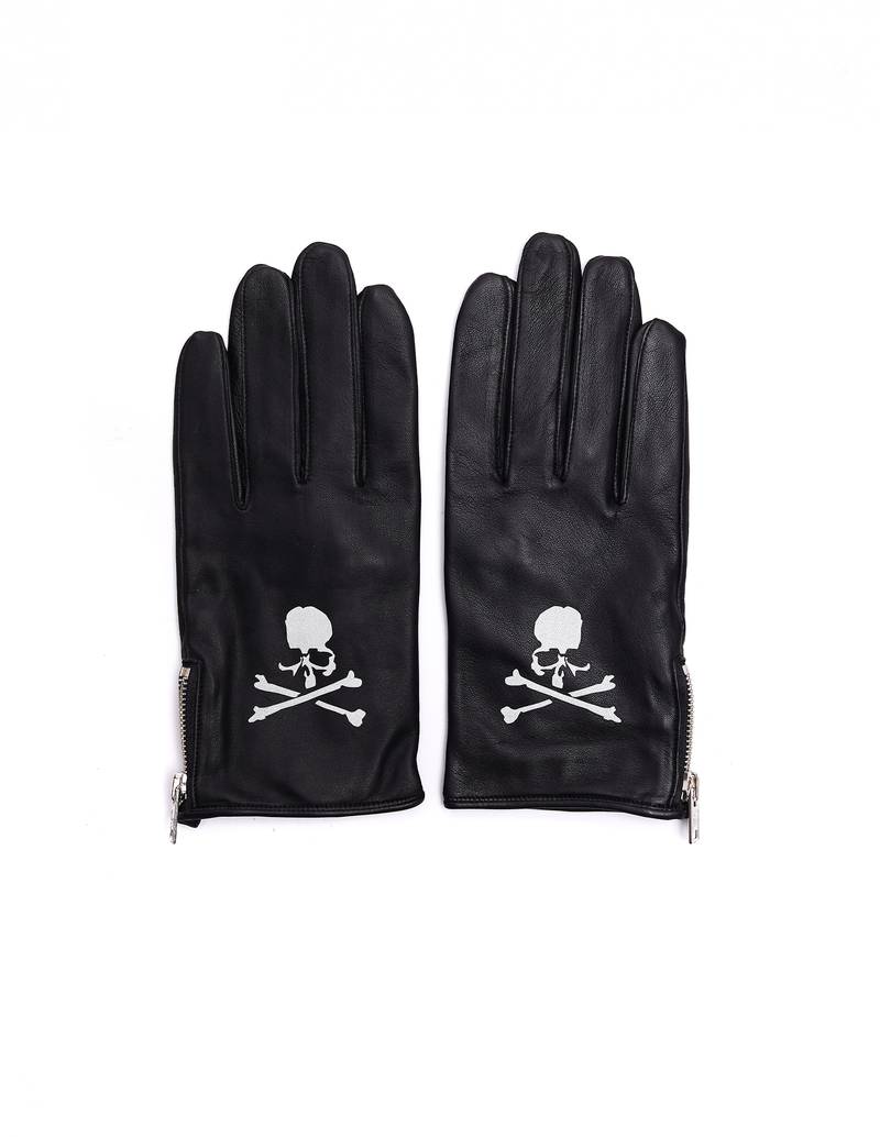 Mastermind WORLD Leather Logo Gloves - Black | Garmentory