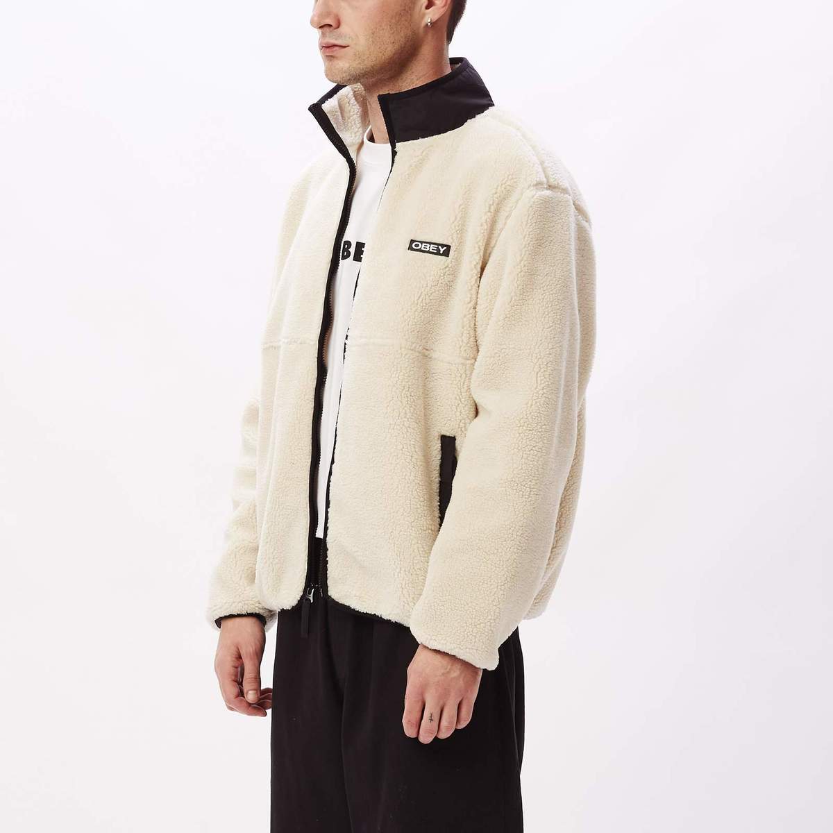 Obey Thief Sherpa Jacket Natural Garmentory