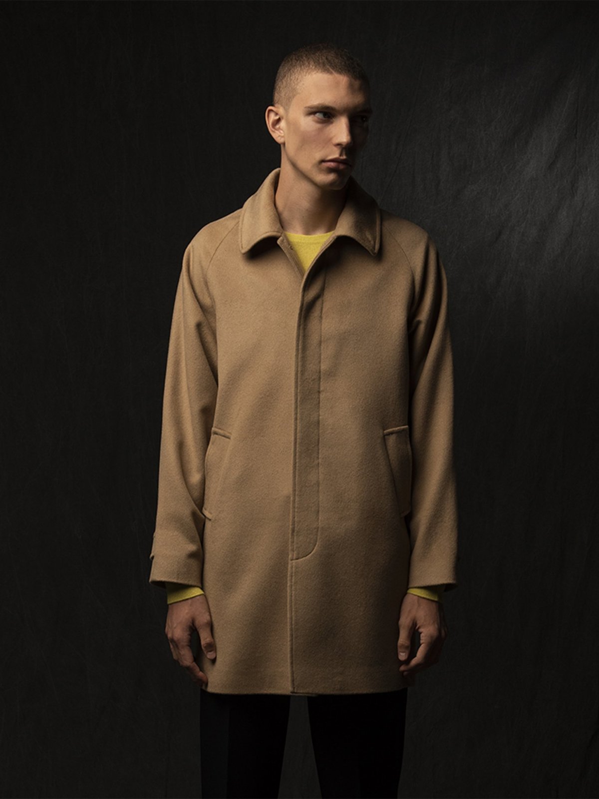 ジャケット・アウター 1990s Pure Cashmere Camel Balmacaan Coat Pure Cashmere NYC Men Balmacaan Coat - Camel | Garmentory