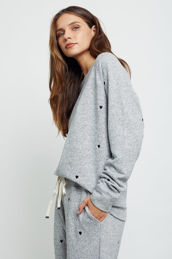 Rails Callahan Sweatshirt - melange grey/ black heart | Garmentory