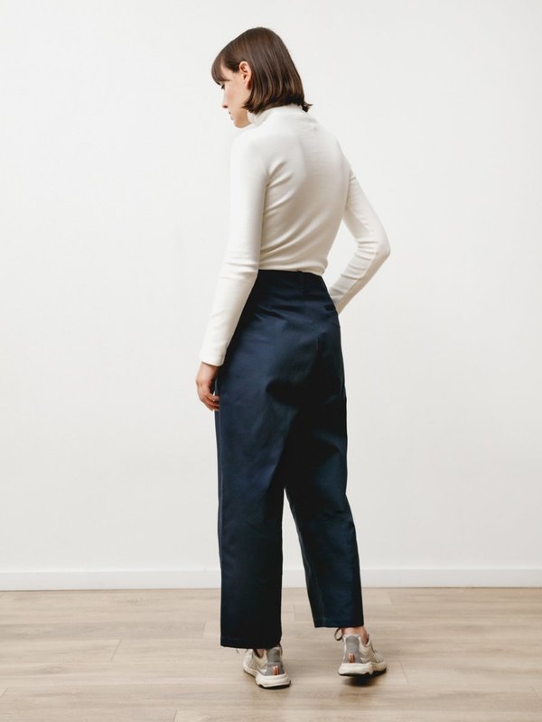 Priory Pleat Trouser - Canvas Twill Midnight Priory Pleat Trouser - Canvas Twill Midnight