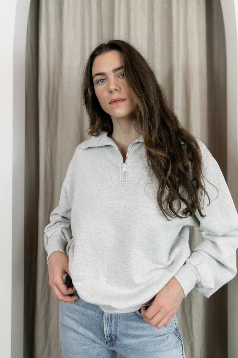 Anine Bing Jalen Sweatshirt Heather Grey