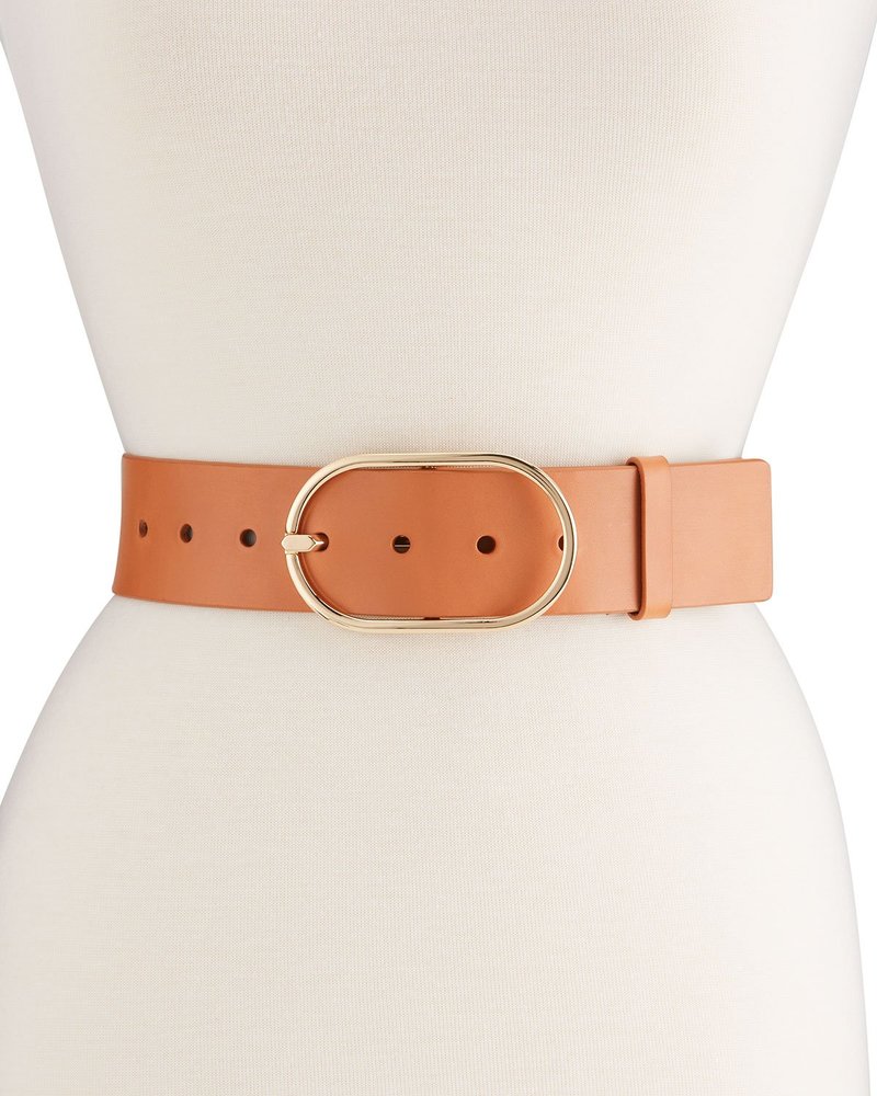 Frame Denim Grand Oval Wide Leather Belt in Natural FRAME Denim Grand Oval Buckle Belt - Natural | Garmentory main image 3