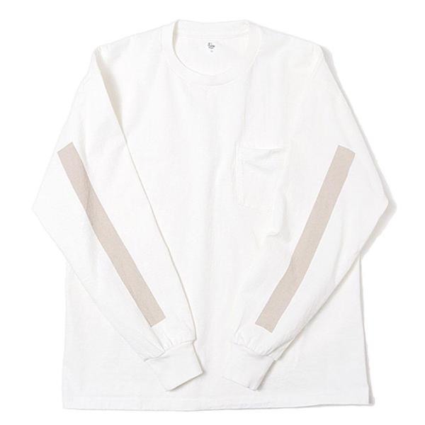 KAPTAIN SUNSHINE West Coast Long Sleeved Tee - WHITE/BEIGE 