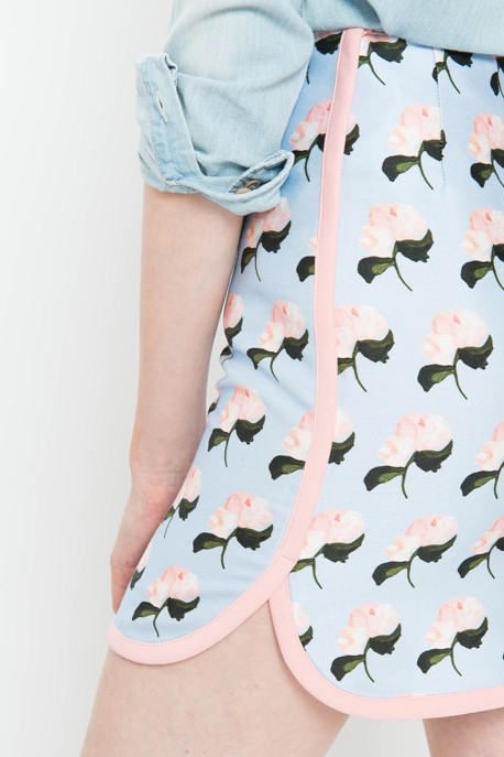 Mother of Pearl Betton Baby Rose Print Mini Skirt Mother of Pearl Betton Baby Rose Print Mini Skirt