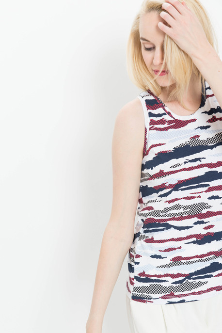 Être Cécile Camo Clouds Racer Back Tank Top Être Cécile Camo Clouds Racer Back Tank Top