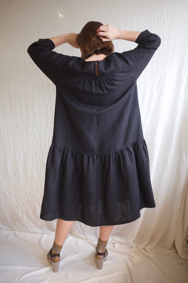 Beaton Linen June Dress - Black