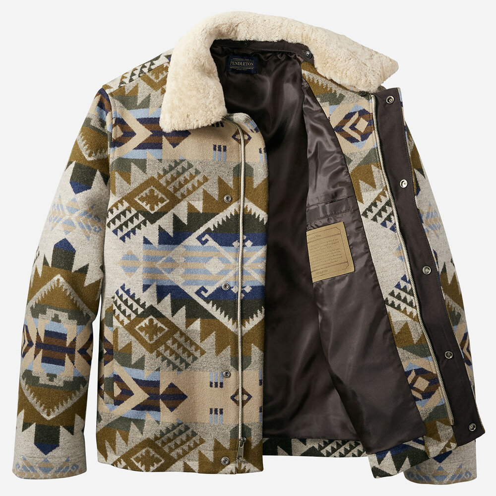 Pendleton Silverton Shearling Blanket Coat Journey West Taupe