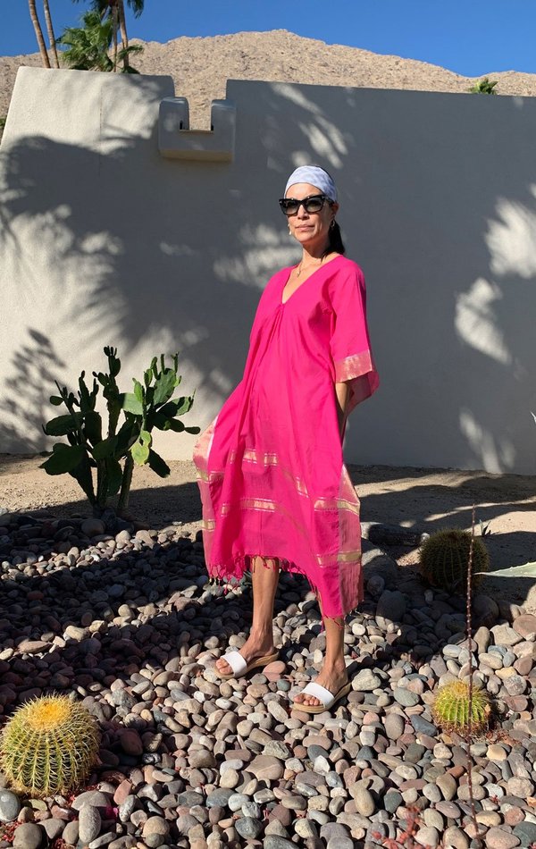 Two Hot Pink Caftan Dress - Pink | Garmentory