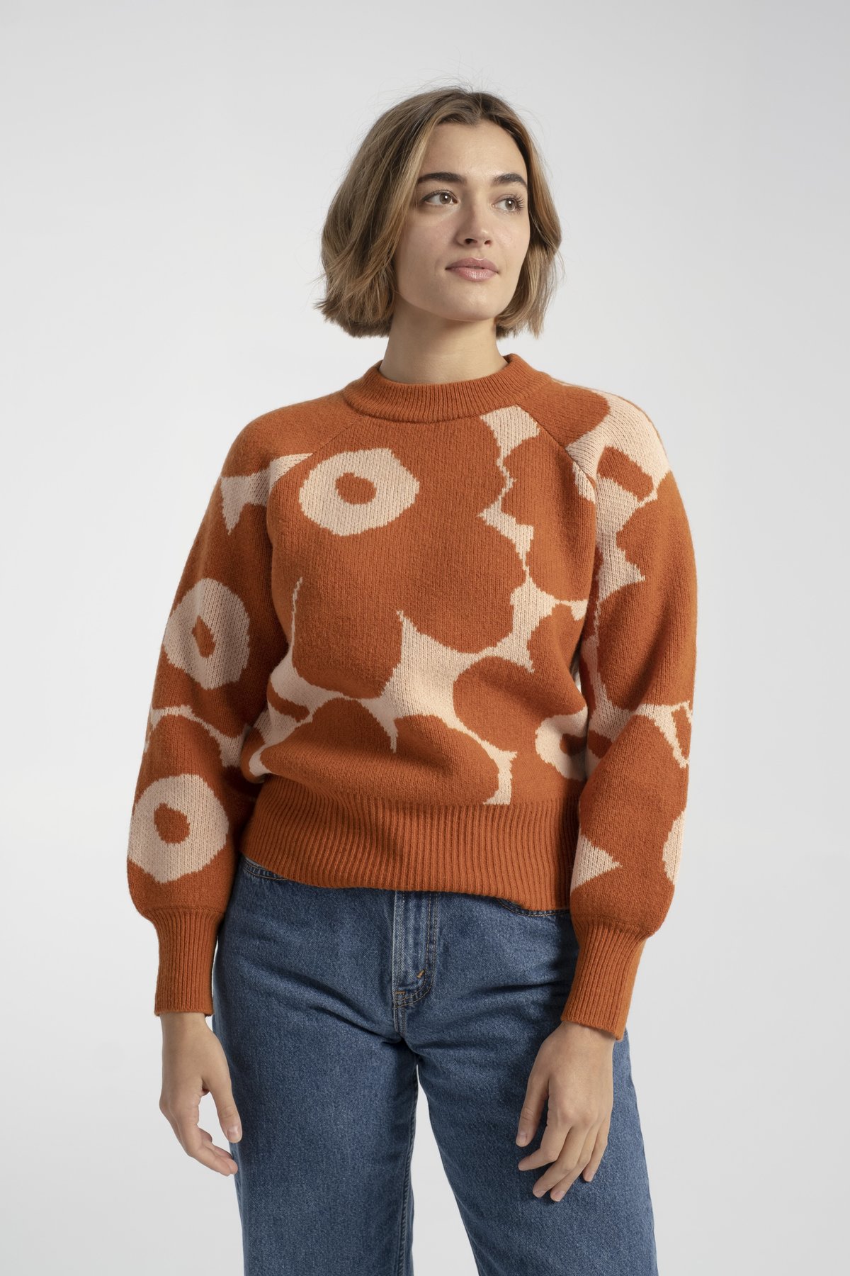 Marimekko Kietoa Unikko Knit Sweater - Peach Terracotta | Garmentory