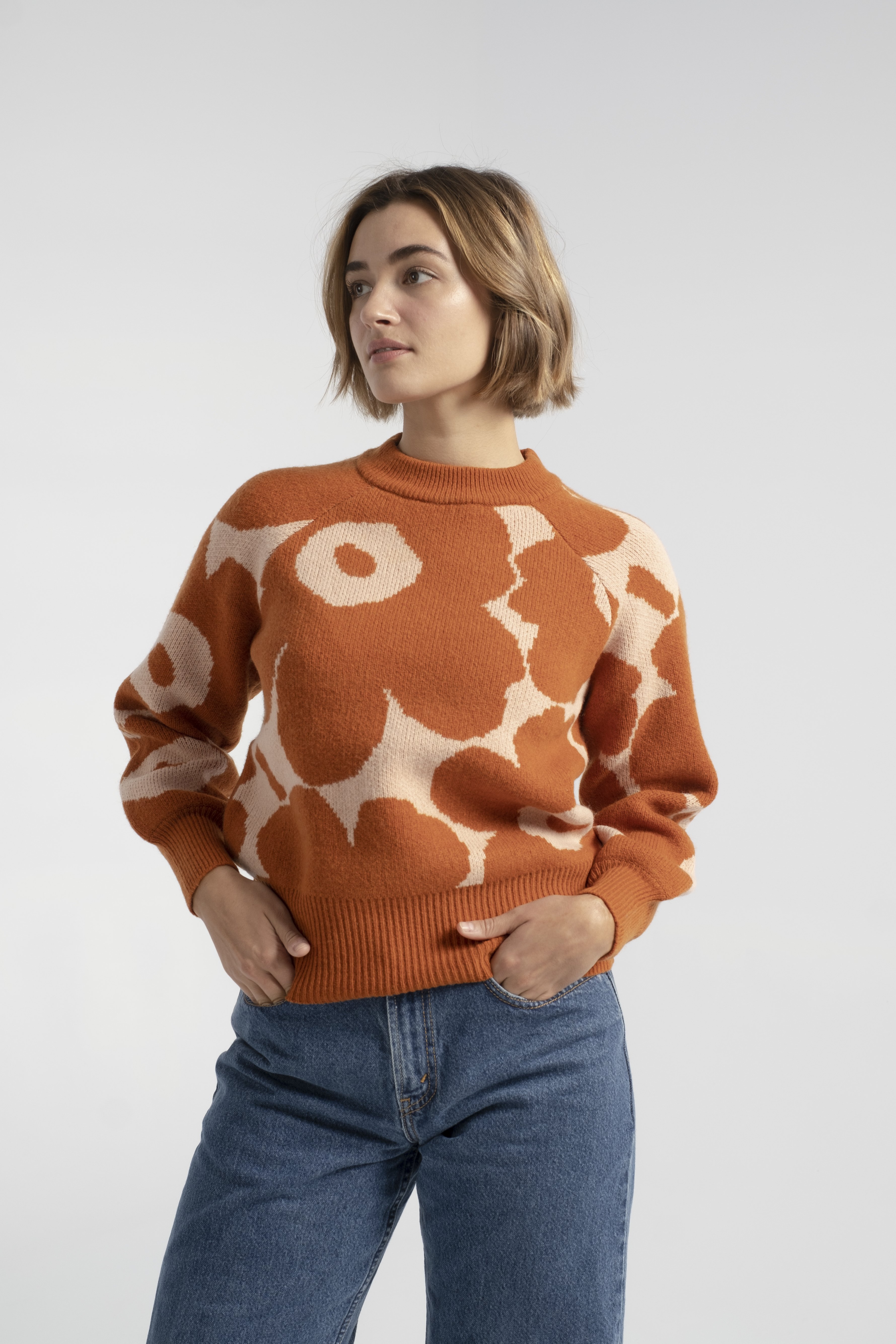 Marimekko Kietoa Unikko Knit Sweater - Peach Terracotta | Garmentory